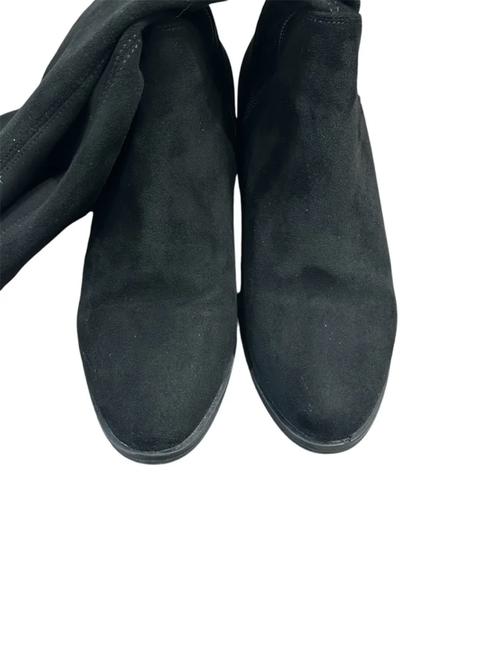 Steve Madden Aggie Over-the-Knee Black Micro Suede Boots Size 8 Stretch Zip
